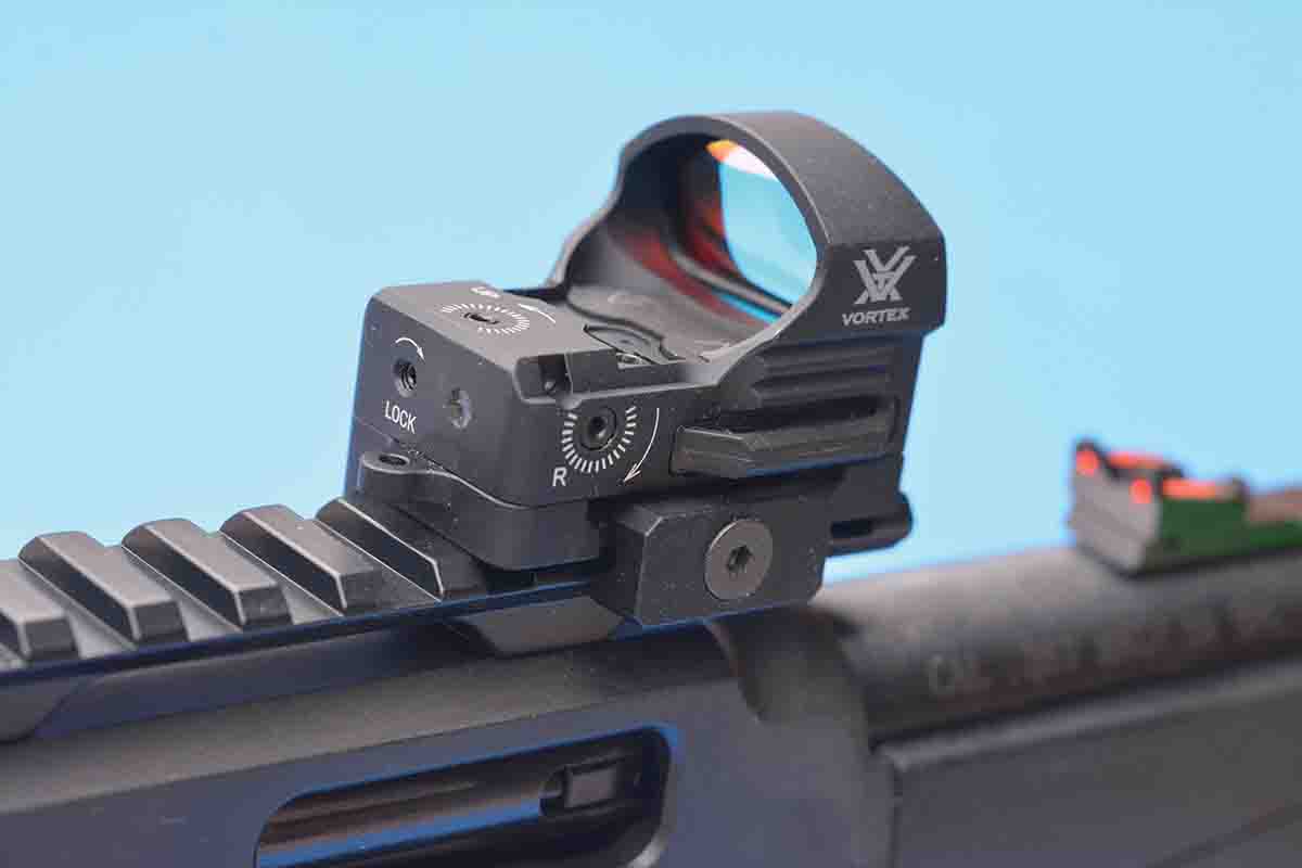 The Vortex Razor Red Dot is a reflex sight that is lightweight, tough, durable, easily adjusted for sighting-in and offers 10 different brightness levels for any light conditions.